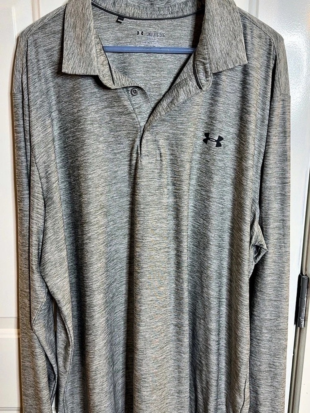 Under Armour Men's Long Sleeve Polo Shirt Gray 3XL